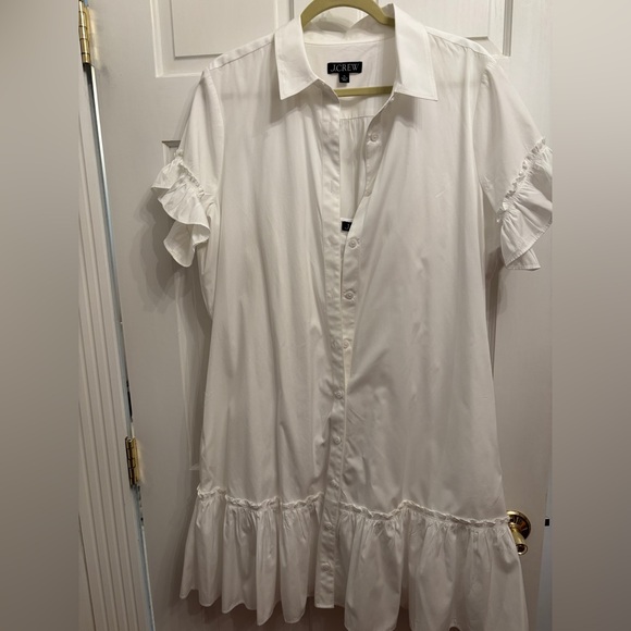 White Ruffled Shirt Dress - Picture 3 of 3
